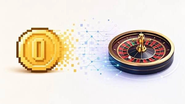 Pixel coin and crypto roulette wheel